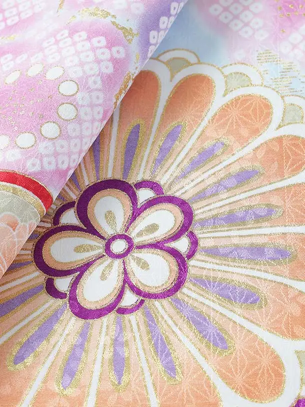 女児袴（卒業式・七五三）7歳女の子/F703/水色 梅の花
