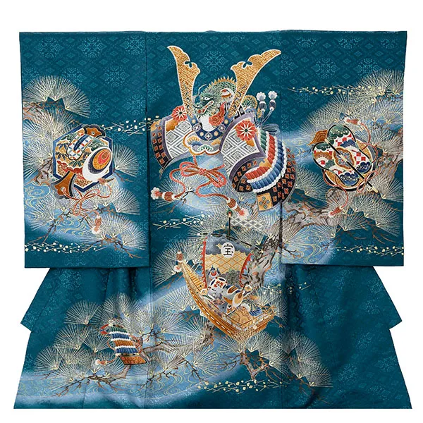 産着（男の子）0017 緑 エメラルドグリーン 龍