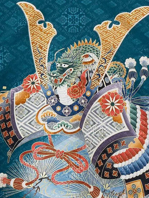 産着（男の子）0017 緑 エメラルドグリーン 龍