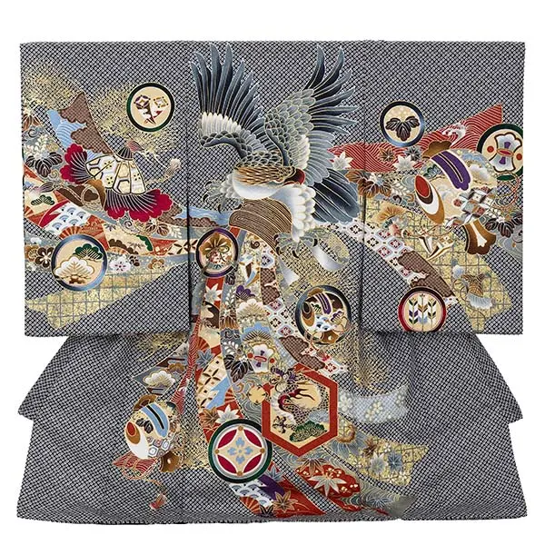 産着（男の子）0019 黒 白 鹿の子