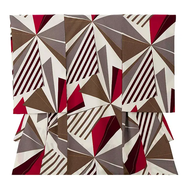 産着（男の子）0025 アイボリー グレー 茶 赤紫 ラフィネココ