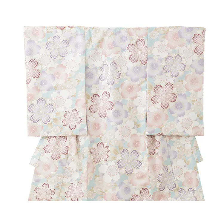 産着 女の子 水色 ピンク ラベンダー ベージュ 花