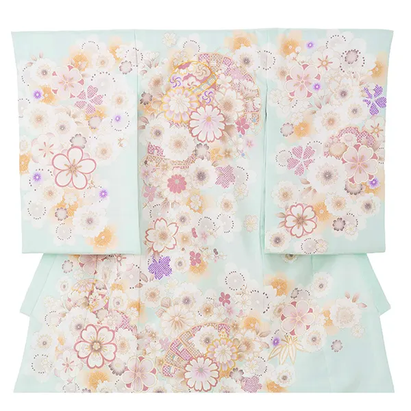 産着（女の子）0021パステルグリーン ミント ピンク ベージュ