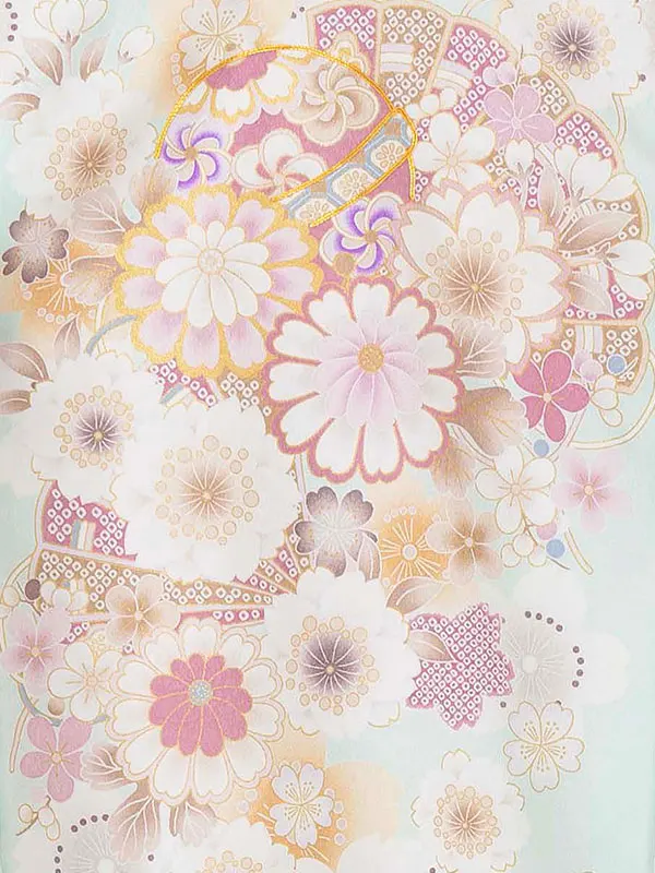 産着（女の子）0021パステルグリーン ミント ピンク ベージュ