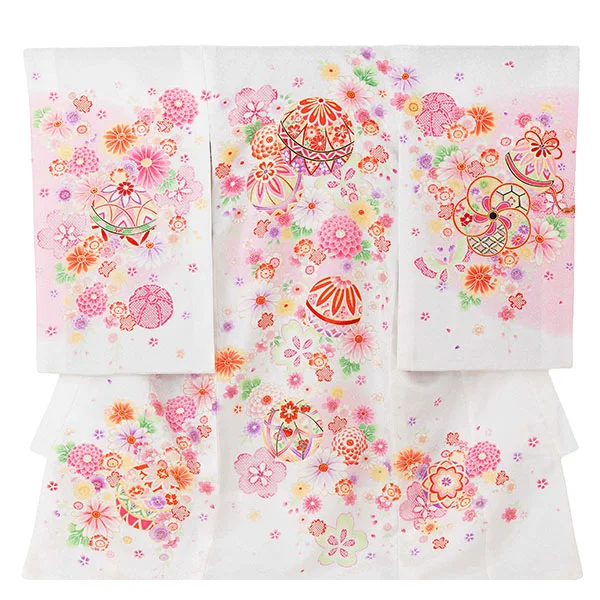 産着（女の子）0024 白 ピンク パープル