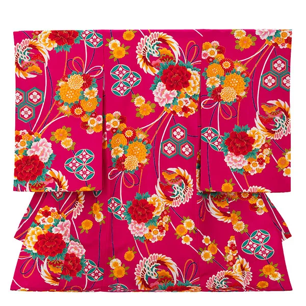 産着（女の子）0031 ローズ ピンク 赤 花