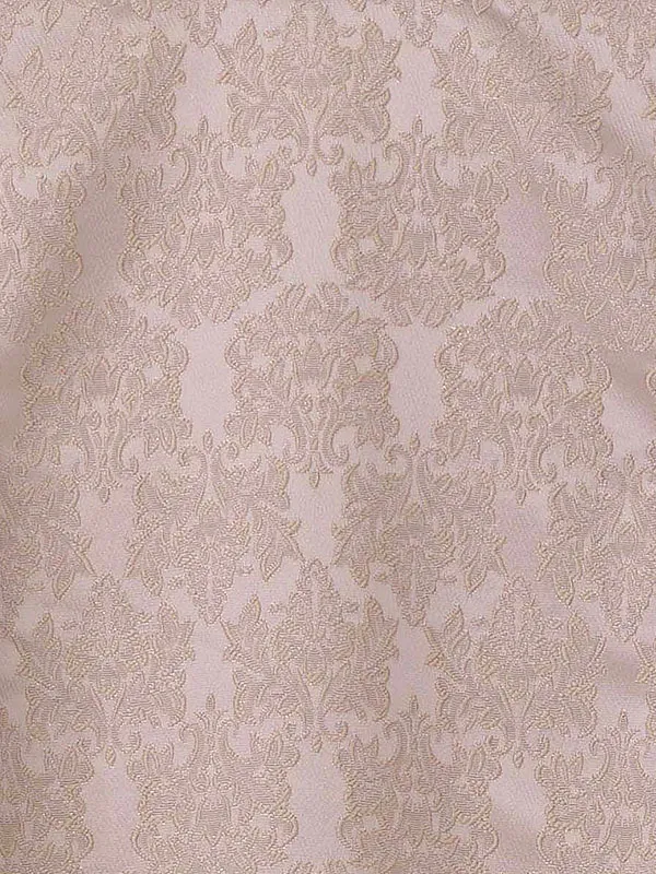 産着（女の子）0035 ピンク ベージュ サテン ジャガード　洋風レース