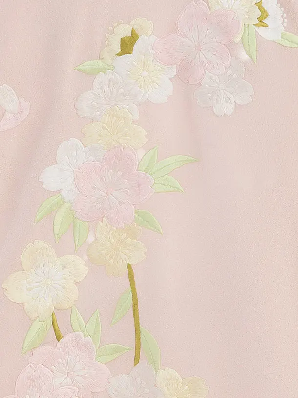 産着（女の子）0036  淡いピンク  桜 刺繍