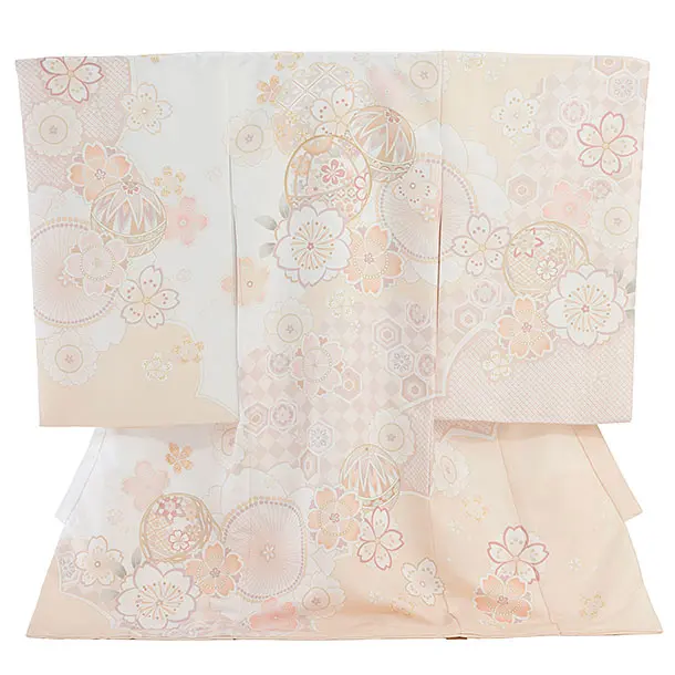 産着（女の子）0041  イエロー 黄色 桜 まり