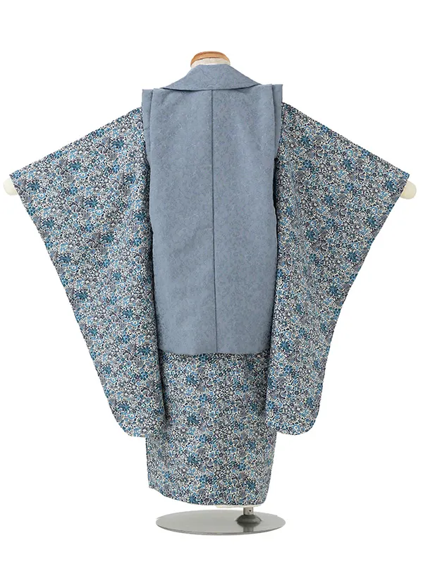 七五三（3歳男の子被布）0577 ナチュラル レトロ ブルー  LIBERTY