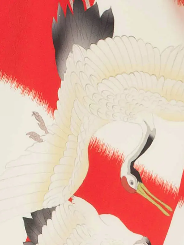 七五三（3歳女の子被布）0435 いちは ブランド レトロ 市松 鶴