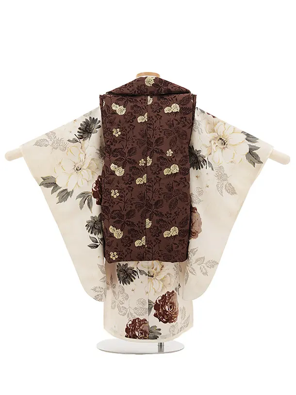 七五三（3歳女の子被布）0492 ジルスチュアート ブラウン アイボリー