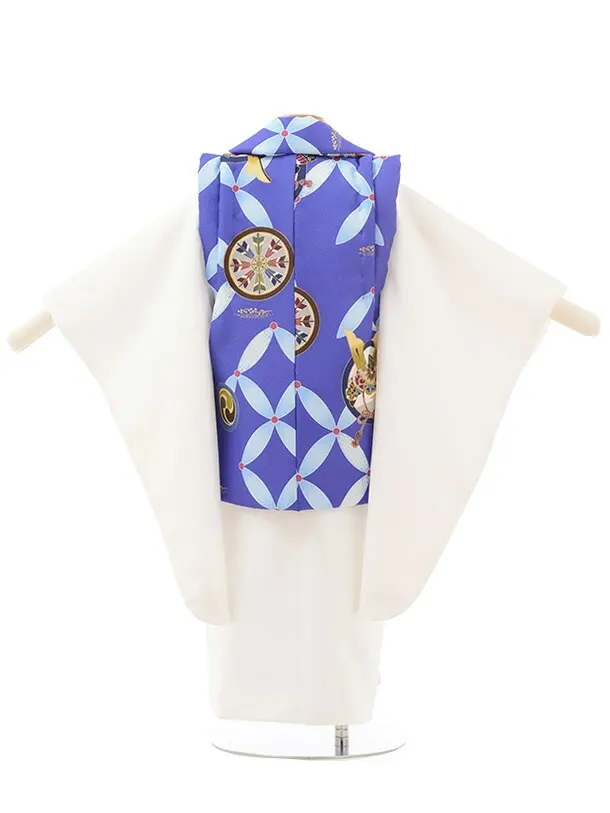 七五三（3歳男の子被布）0029青水色×白