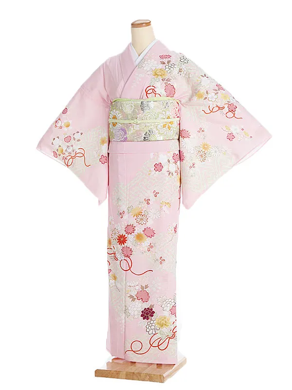 夏訪問着048(絽)四季の花 ピンク JAPANSTYLE tk