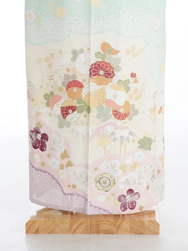 夏訪問着049(絽)雲取り菊 ピンク JAPANSTYLE tk