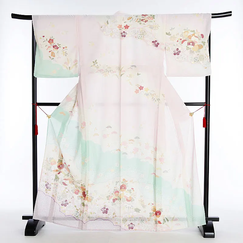 夏訪問着049(絽)雲取り菊 ピンク JAPANSTYLE tk