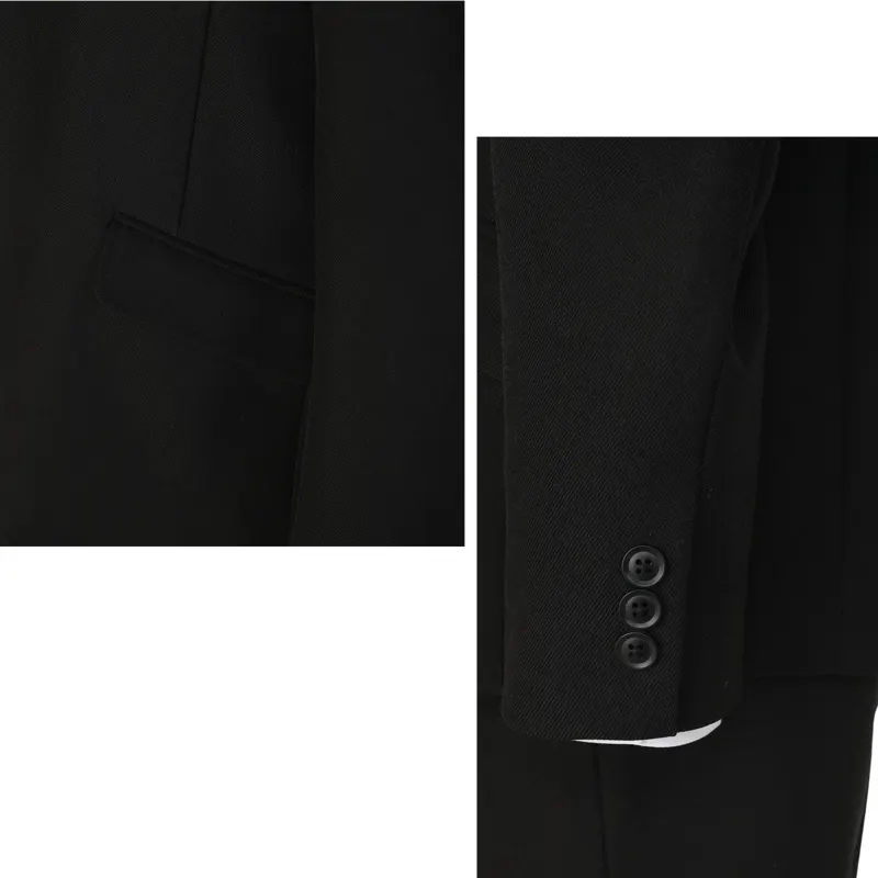 [男児スーツ]長ズボン/3ピース黒2つ釦/S001