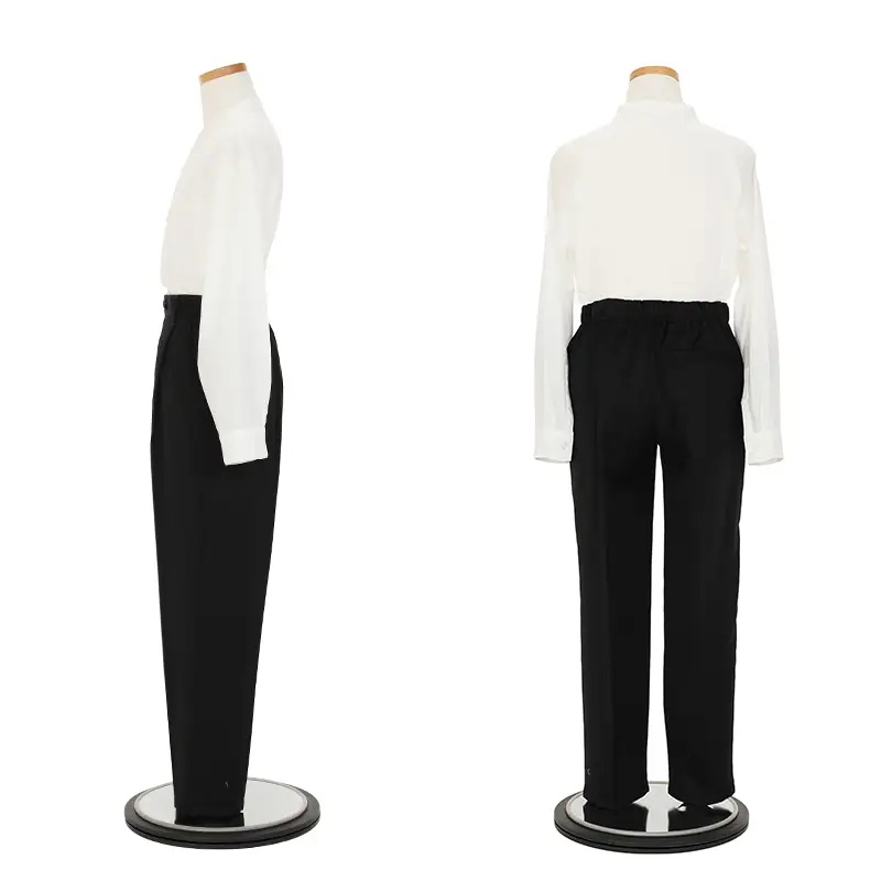 [卒業スーツ]長ズボン/黒ノーカラージャケットスーツ/S002