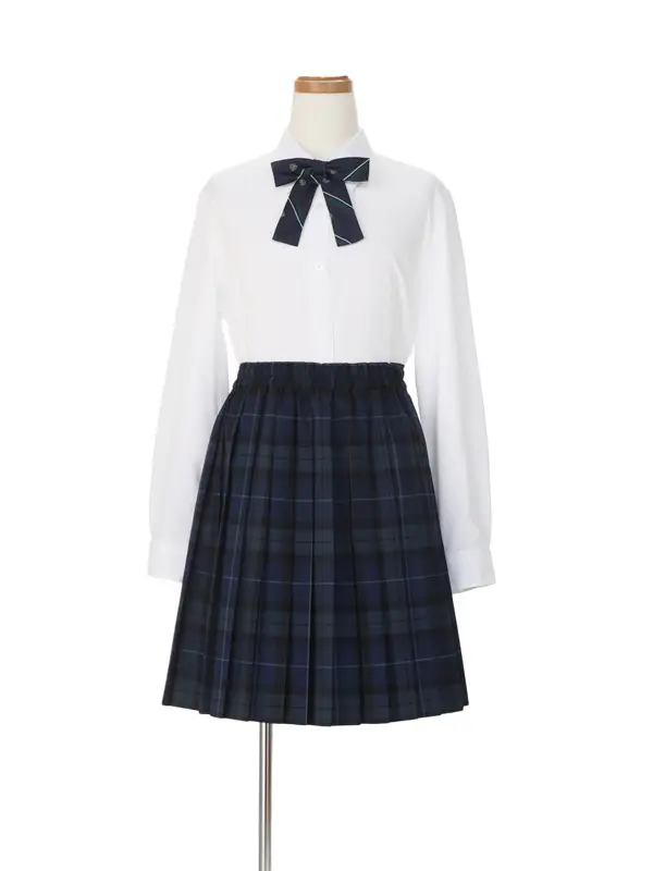 [女児スーツ]紺JK×プリーツスカート/ブルーチェック/C002