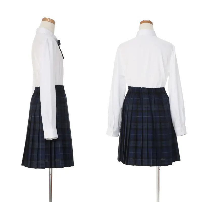 [女児スーツ]紺JK×プリーツスカート/ブルーチェック/C002