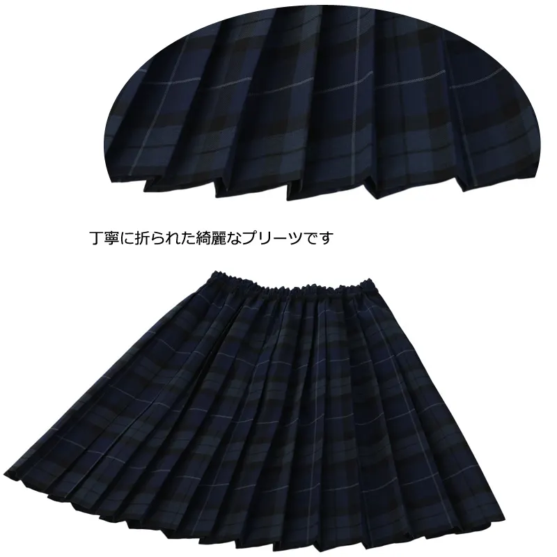 [女児スーツ]紺JK×プリーツスカート/ブルーチェック/C002