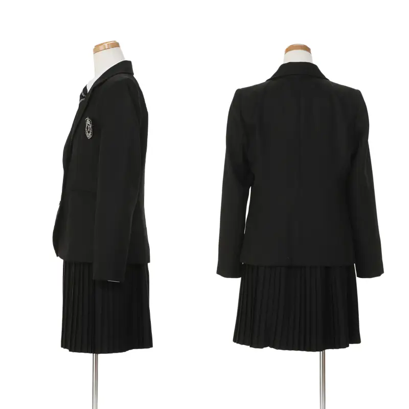 [女児スーツ]黒ジャケット×黒プリーツスカート/C003