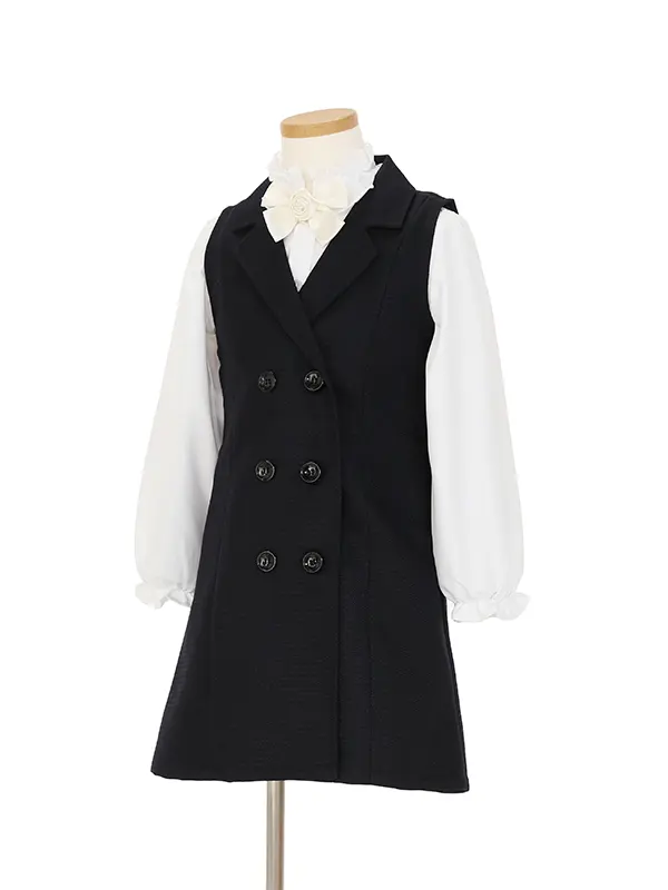 [女児スーツ]紺 ジャンパースカートセット/HS63