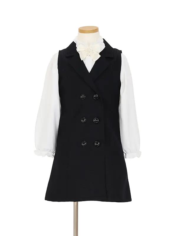 [女児スーツ]紺 ジャンパースカートセット/HS63