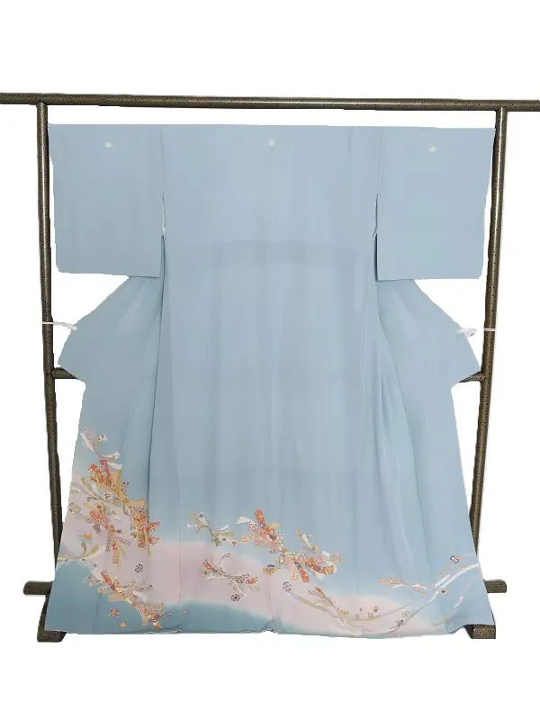 色留袖121水色にのしめ柄