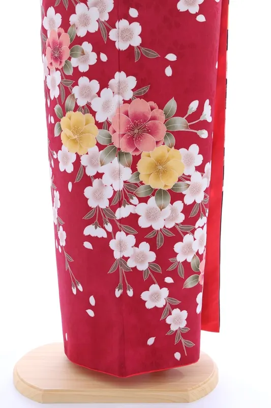 振袖631/ﾜｲﾝ色しだれ桜づくし