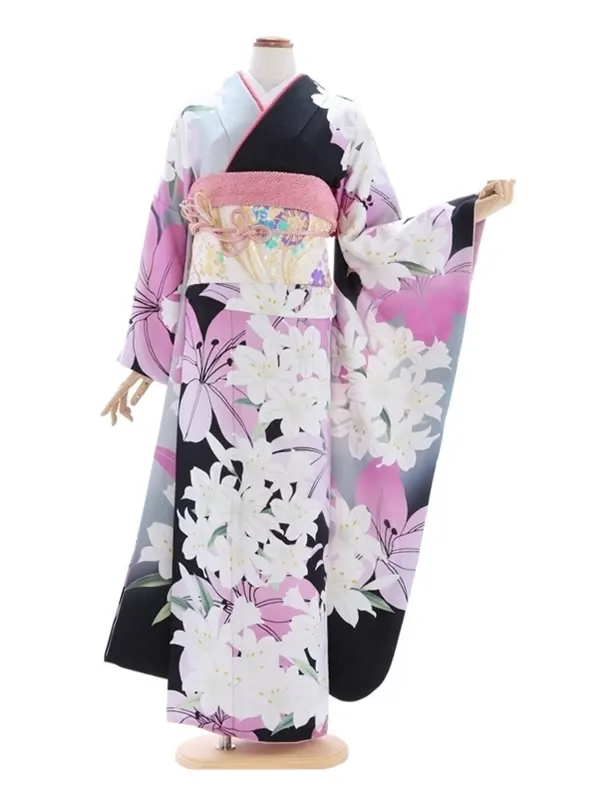 振袖728/黒/個性的/成人式等/神田うの