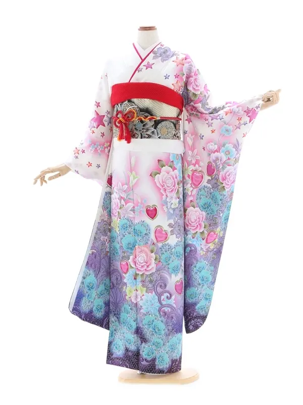 振袖783/白/個性的/成人式等