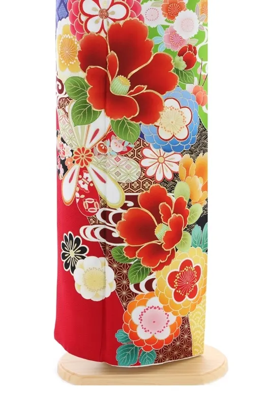 振袖915/黒 赤 椿と桜