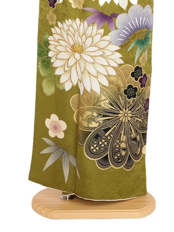 振袖1035/ﾗｲﾑｸﾞﾘｰﾝ 大輪菊 桜