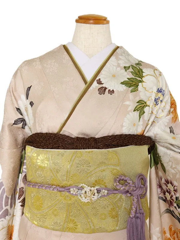 振袖1040/くすみﾋﾟﾝｸ 八重菊 牡丹