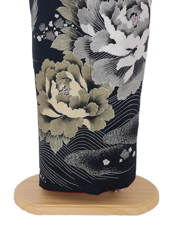 振袖1079/濃紺 薔薇 鳳凰 金彩 桂由美