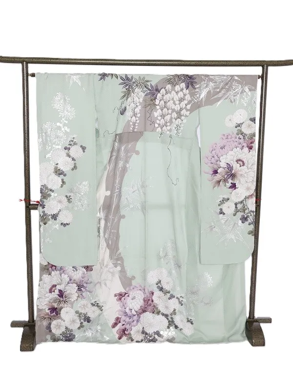 振袖1082/ﾊﾟｽﾃﾙｸﾞﾘｰﾝ 牡丹 菊