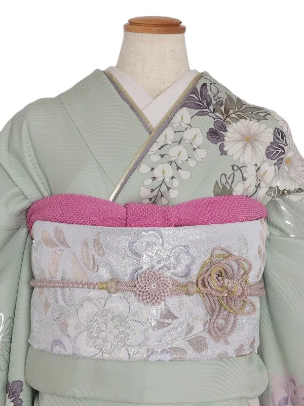 振袖1082/ﾊﾟｽﾃﾙｸﾞﾘｰﾝ 牡丹 菊