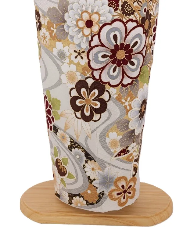 振袖1083/白 ねじ梅 古典柄