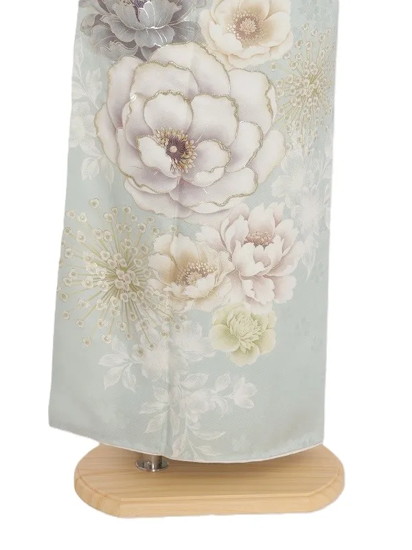 振袖1084/薄水色 牡丹