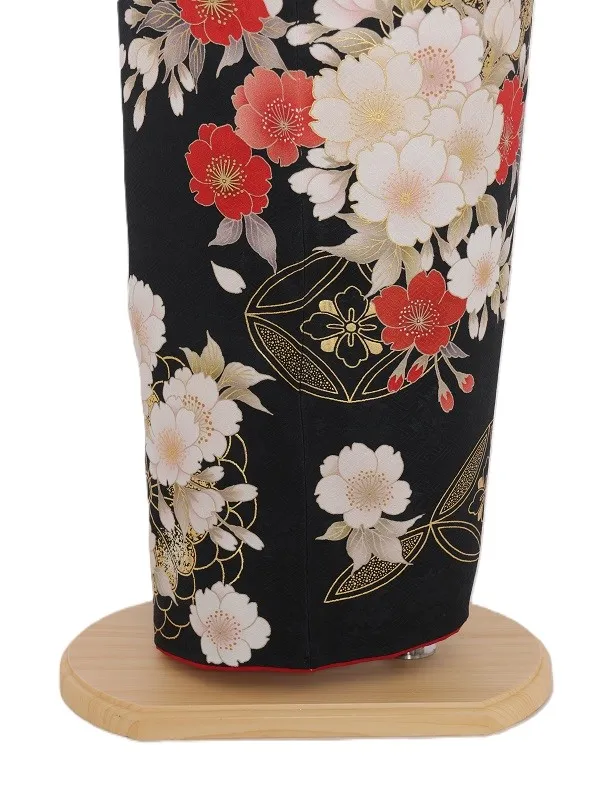 振袖1085/黒 赤白桜