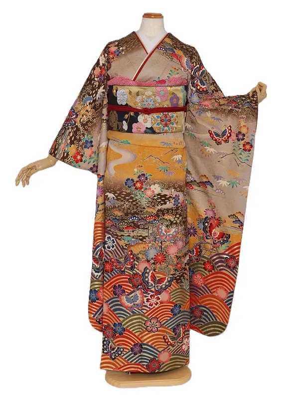 振袖1129/段ぼかし青海波に小模様