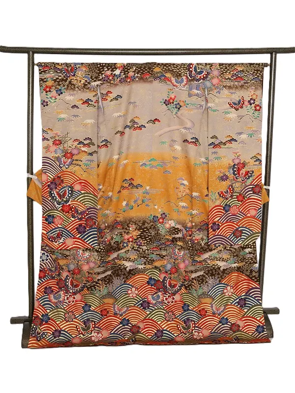 振袖1129/段ぼかし青海波に小模様