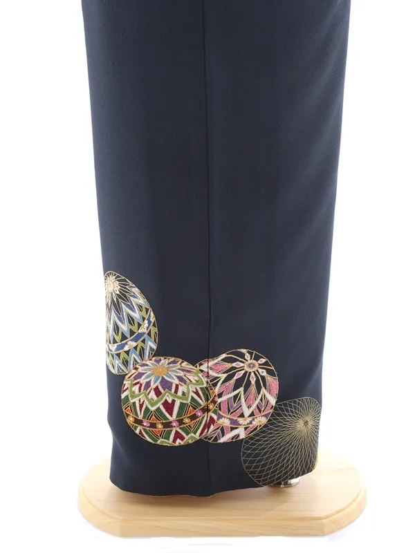 NEO訪問着416/薄黒地　手毬