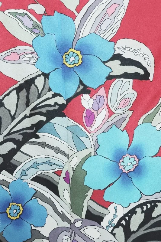 NEO訪問着495/ワイン色　洋花