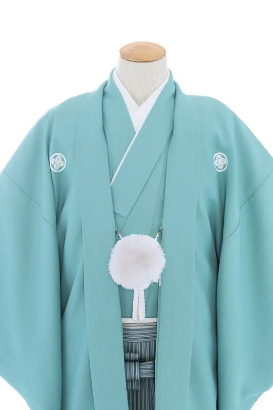 紋付袴101/青磁色/水色ｸﾞﾚｰｽﾄﾗｲﾌﾟ