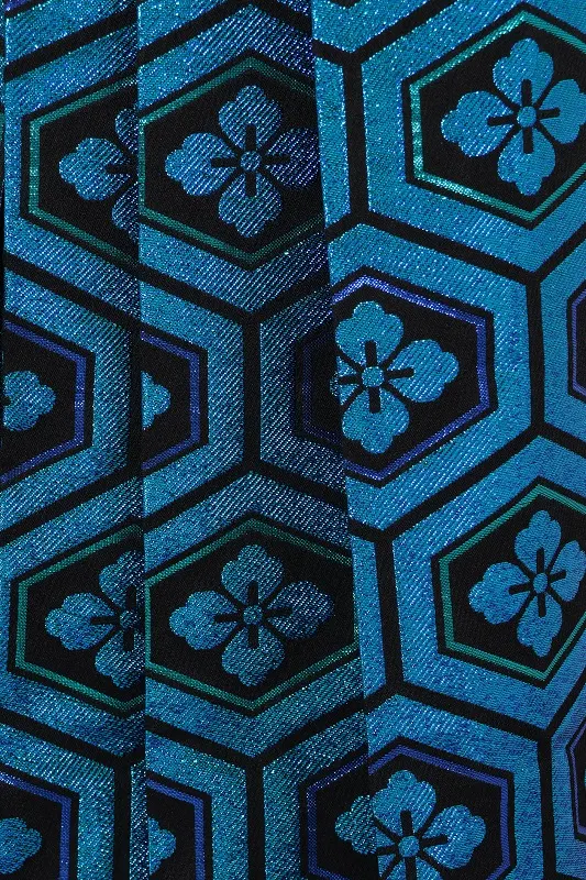 紋付袴135/白紋付/玉虫色六角花菱