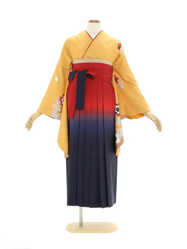 女性袴572/からし色桜ｼﾙｴｯﾄ