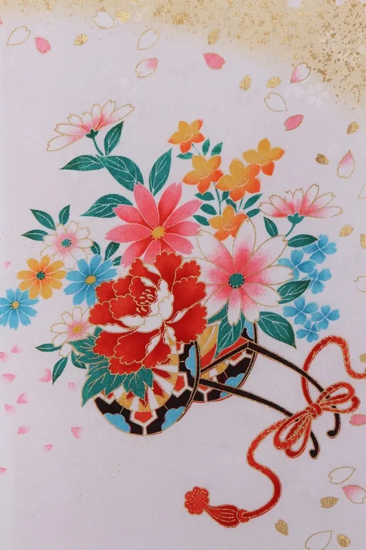 女児産着238白地に花車輪