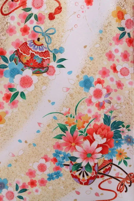 女児産着238白地に花車輪